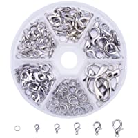 PandaHall Elite Zinc Alloy Plated Lobster Clasp Findings Making For Jewelry Platinum in 1 Box
